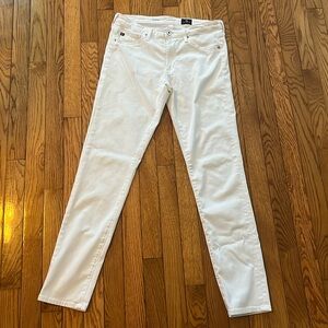 AG Adriano Goldschmied The Prima Cigarette Leg 29 White Jeans Denim‎ Stretch